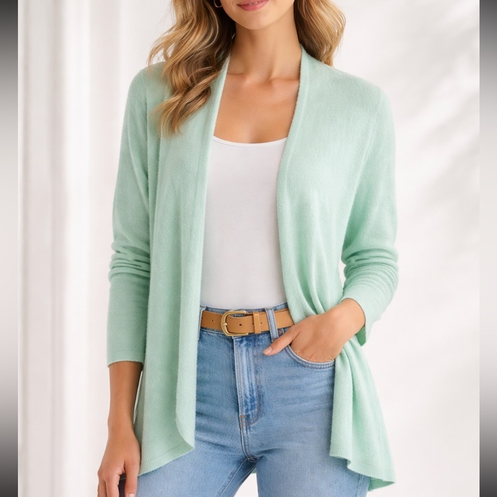 Eileen Fisher Pure Cashmere Mint Green Cardigan